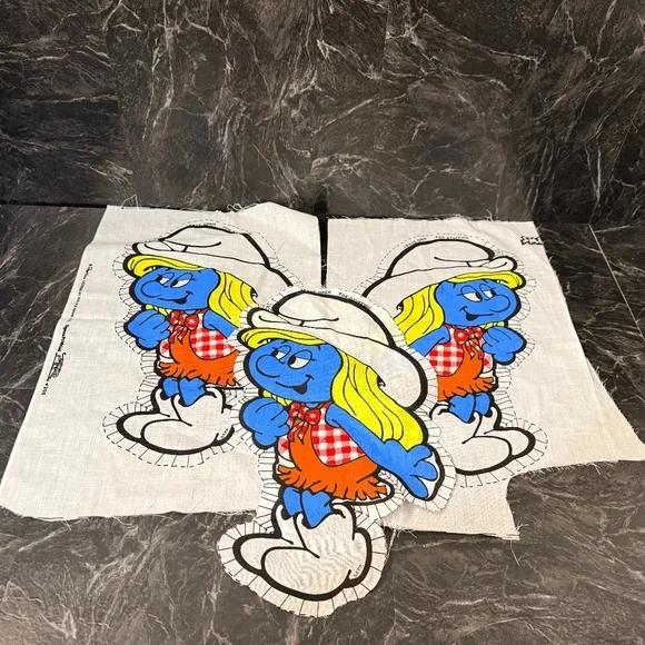 PEYO 1982 Smurf Homemade Pillows and Cut and Sew Fabric Panels - Picture 7 of 10